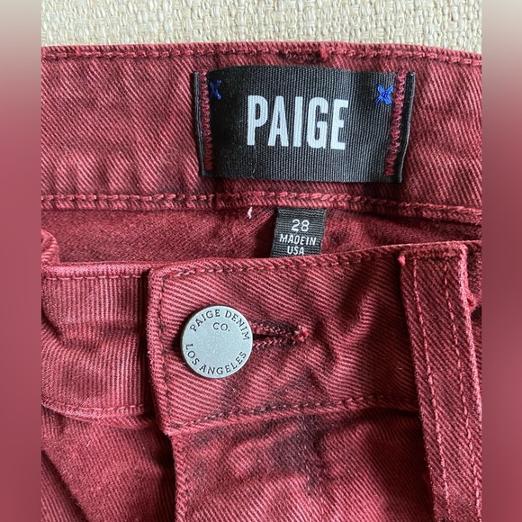 Paige Jeans Women's 28 Jacquelin Straight Denim Red Jeans - Picture 3 of 9